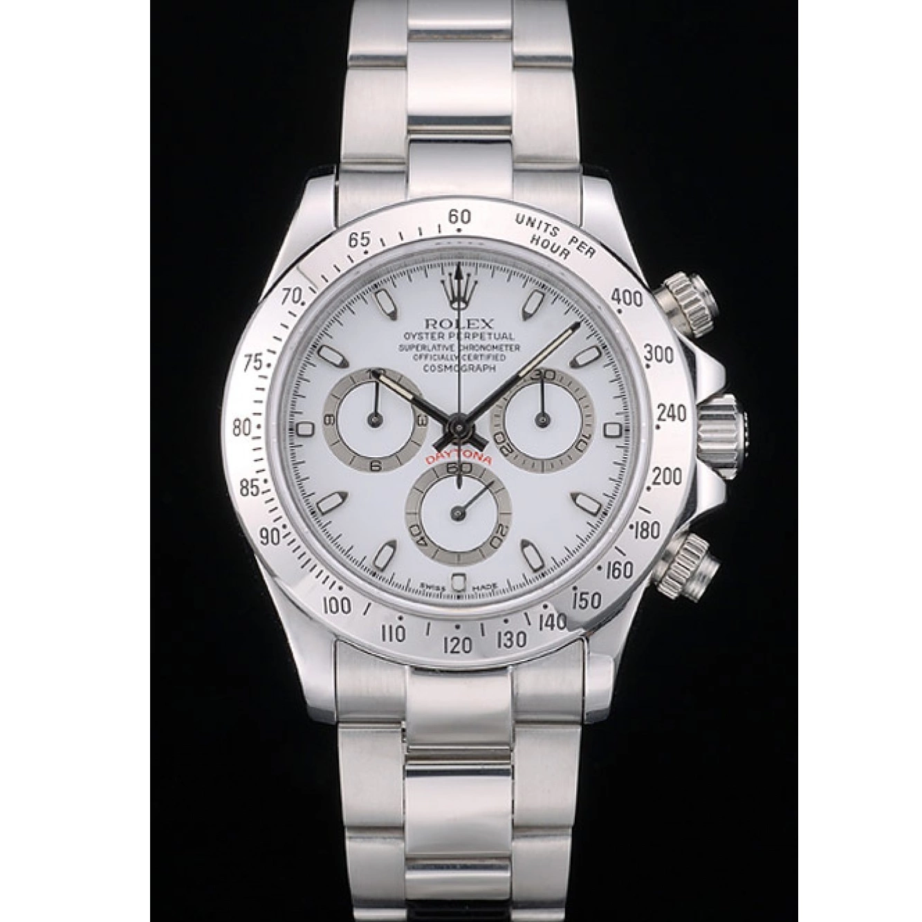Good copy rolex watches Stainless Dial Swiss 80297 White Daytona Rolex Bracelet Steel 0721